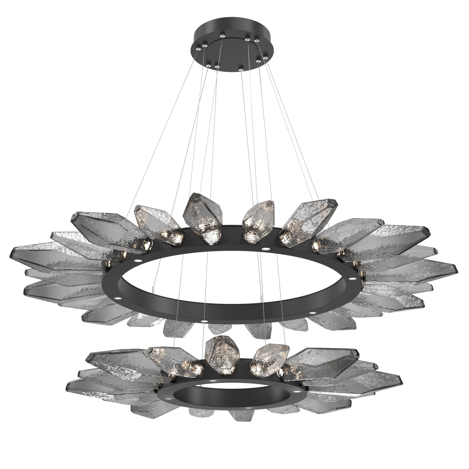 Hammerton Studio - CHB0050-2T-MB-CS-CA1-L3 - LED Chandelier - Rock Crystal - Matte Black