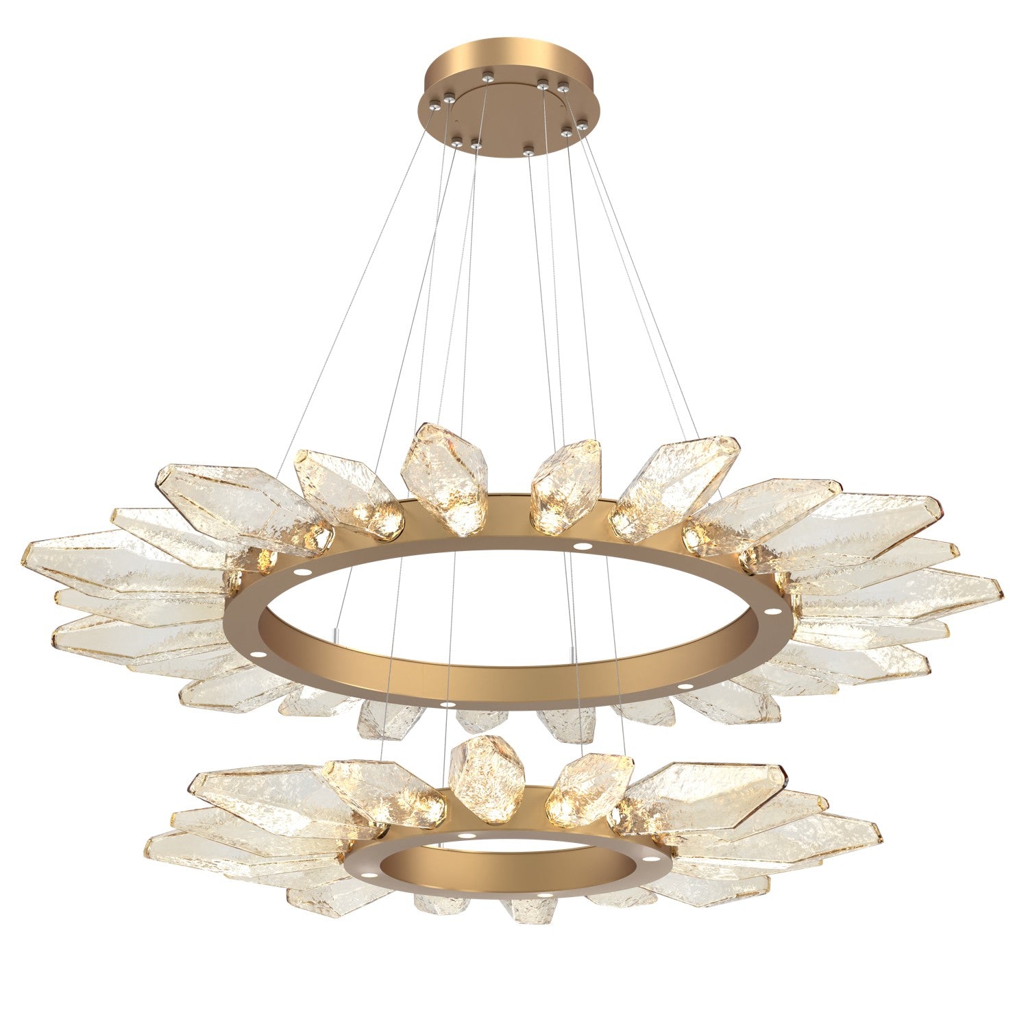 Hammerton Studio - CHB0050-2T-NB-CA-CA1-L1 - LED Chandelier - Rock Crystal - Novel Brass