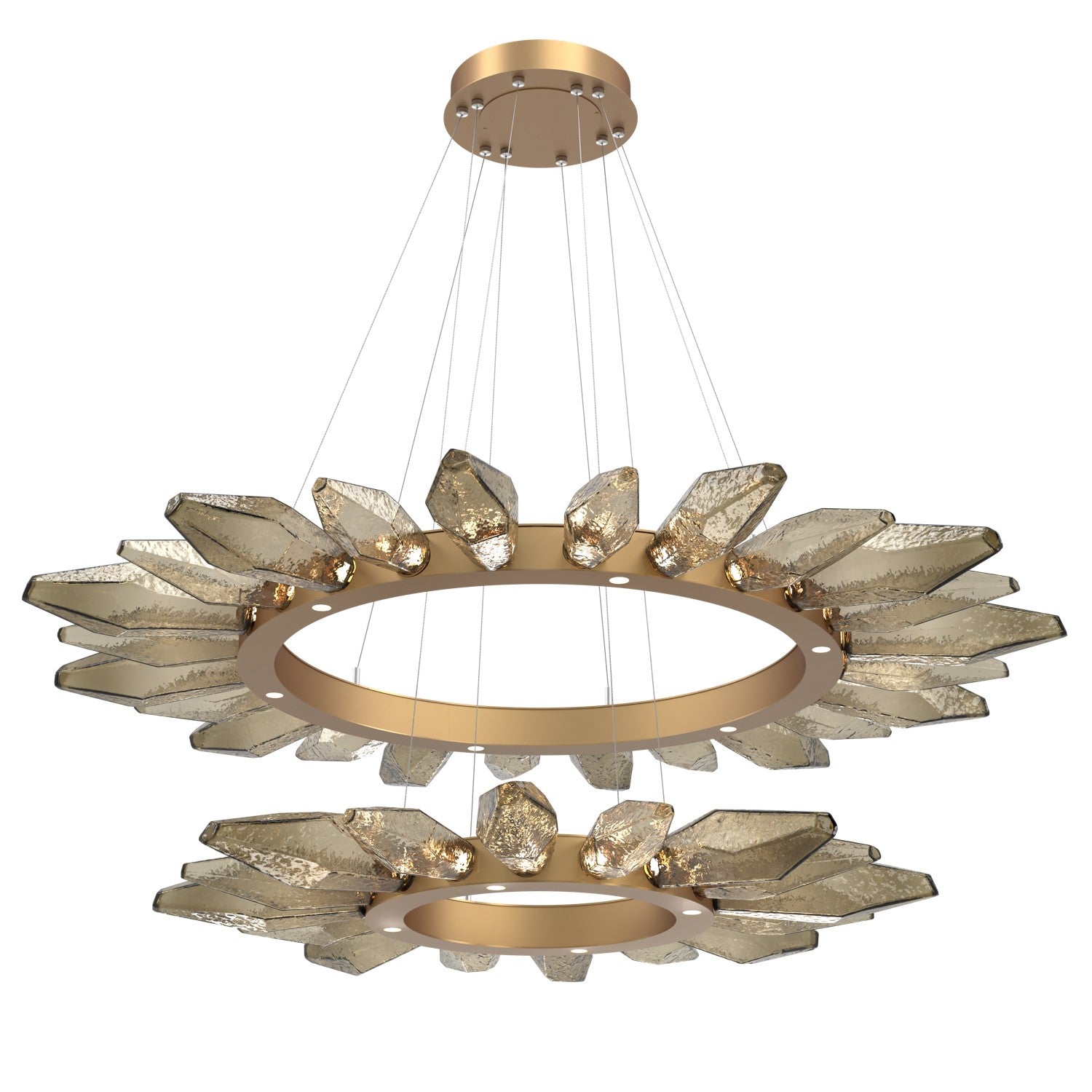 Hammerton Studio - CHB0050-2T-NB-CB-CA1-L1 - LED Chandelier - Rock Crystal - Novel Brass