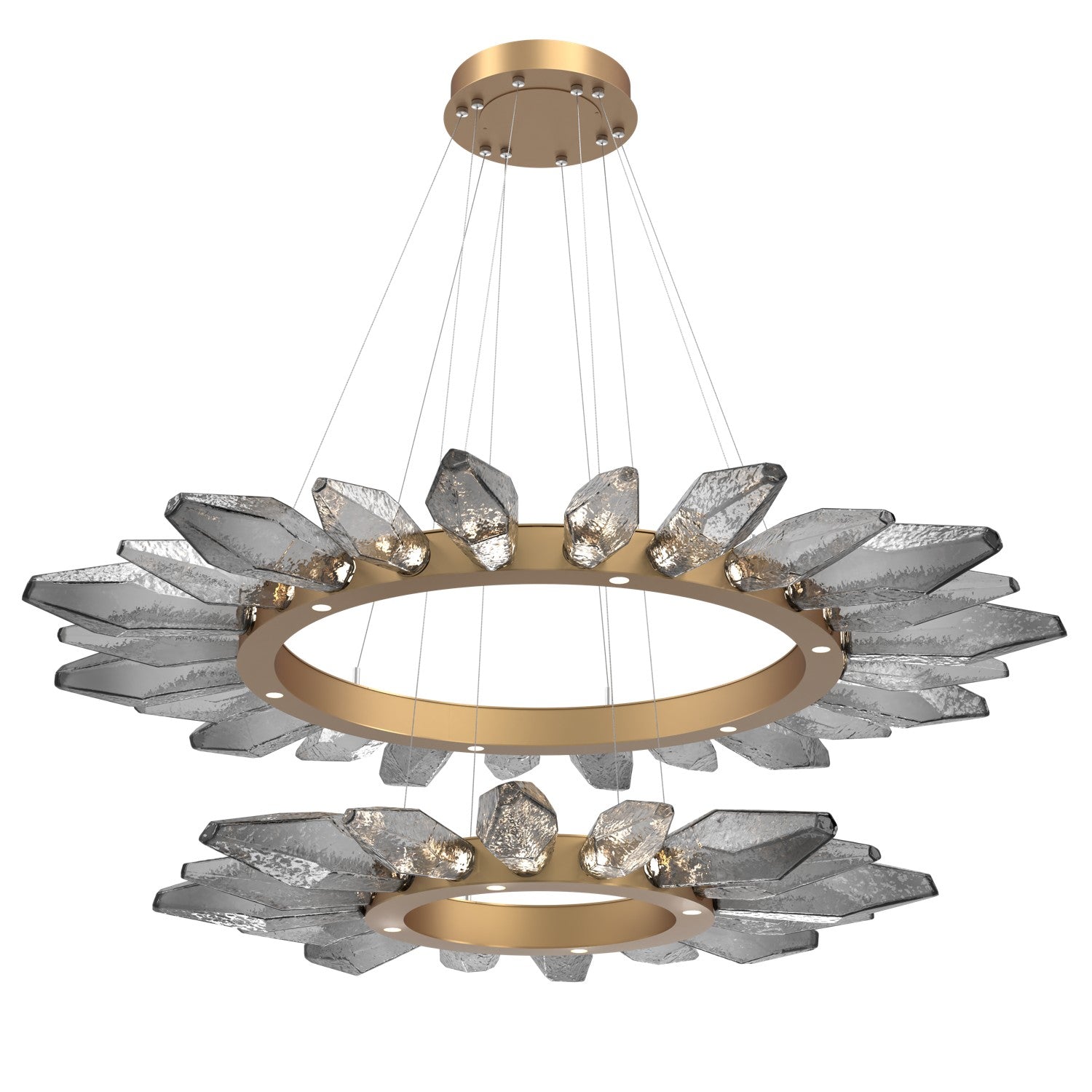 Hammerton Studio - CHB0050-2T-NB-CS-CA1-L1 - LED Chandelier - Rock Crystal - Novel Brass