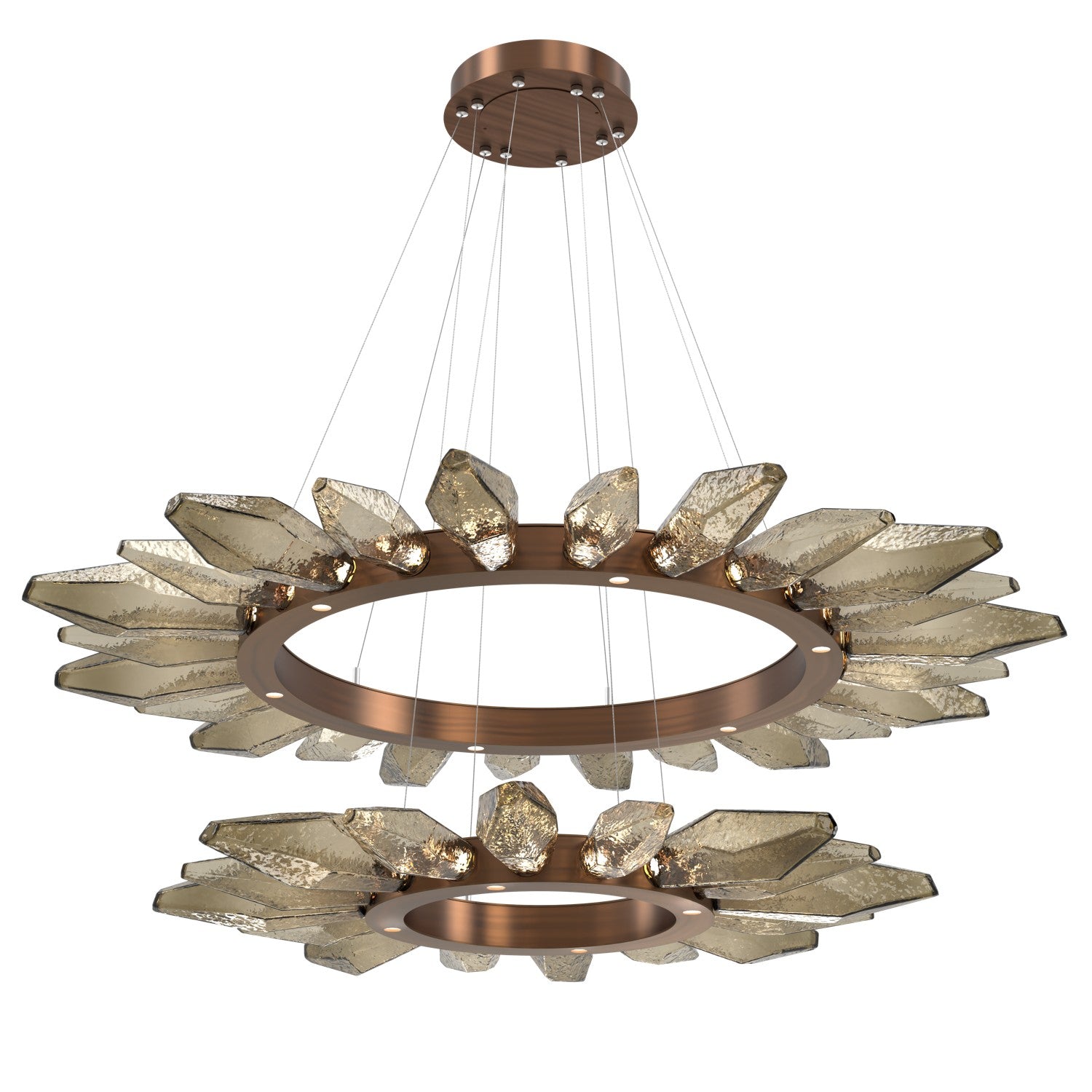 Hammerton Studio - CHB0050-2T-RB-CB-CA1-L1 - LED Chandelier - Rock Crystal - Oil Rubbed Bronze