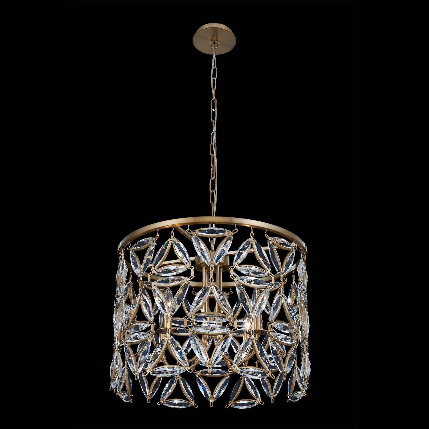 Allegri - 039555-062-FR001 - Four Light Pendant - Triangulo - True Brass