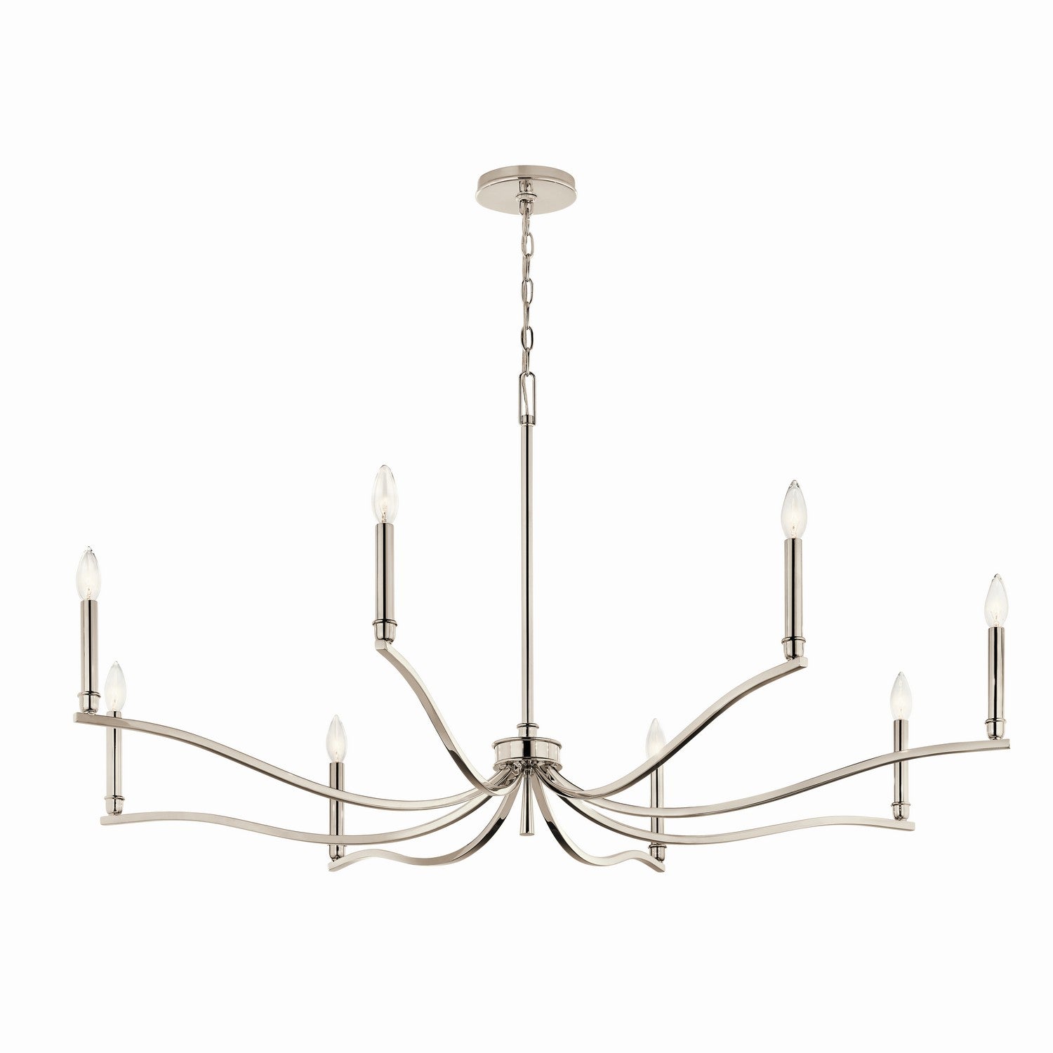 Kichler - 52697PN - Eight Light Chandelier - Malene - Polished Nickel