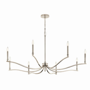 Kichler - 52697PN - Eight Light Chandelier - Malene - Polished Nickel