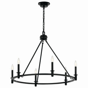 Kichler - 52705BK - Six Light Chandelier - Carrick - Black