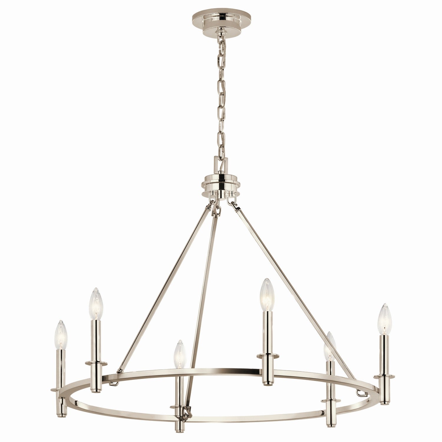 Kichler - 52705PN - Six Light Chandelier - Carrick - Polished Nickel