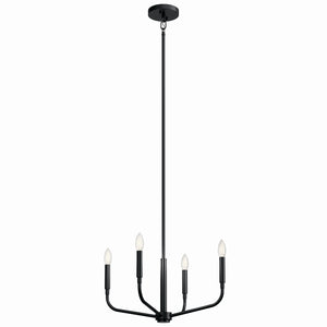 Kichler - 52716BK - Four Light Chandelier/Semi Flush Mount - Madden - Black