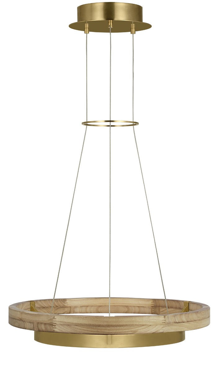 Visual Comfort Modern - 700GRC24HABNO-LED930 - LED Chandelier - Grace - Hand Rubbed Antique Brass/Natural Oak