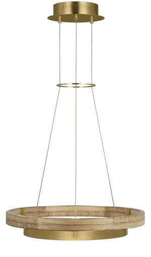 Visual Comfort Modern - 700GRC24HABNO-LED930 - LED Chandelier - Grace - Hand Rubbed Antique Brass/Natural Oak