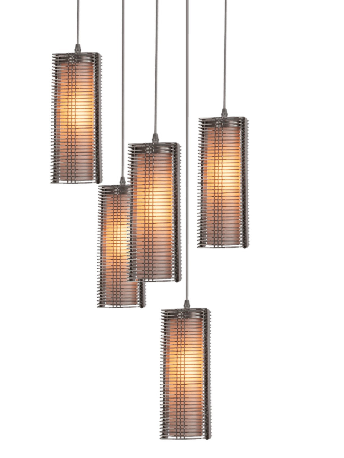 Hammerton Studio - CHB0020-09-BB-F-C01-E2 - Nine Light Pendant - Downtown Mesh - Burnished Bronze