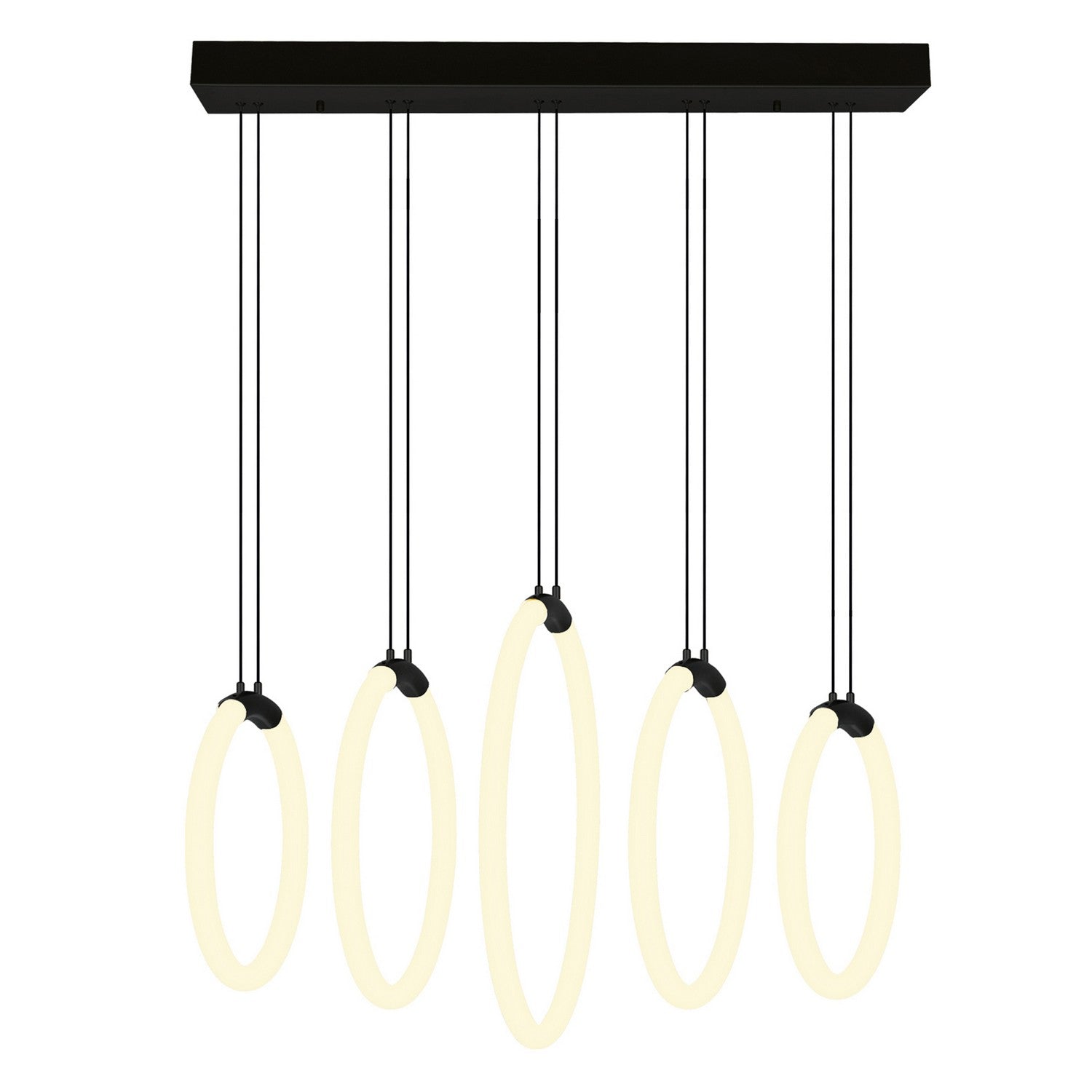 CWI Lighting - 1273P23-5-101-RC - LED Chandelier - Hoops - Black