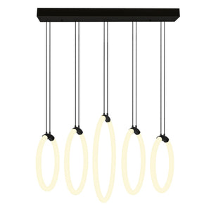 CWI Lighting - 1273P23-5-101-RC - LED Chandelier - Hoops - Black