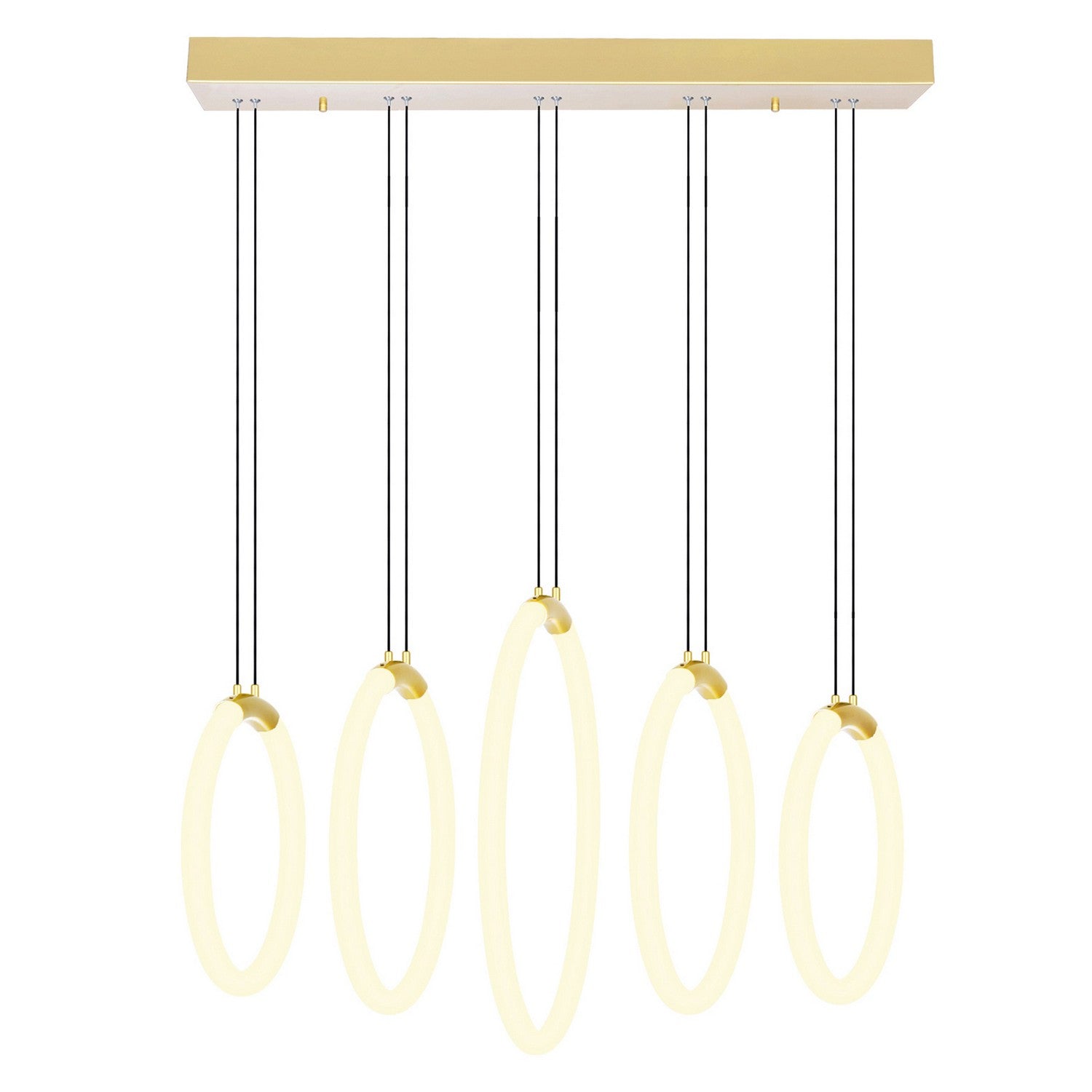 CWI Lighting - 1273P23-5-602-RC - LED Chandelier - Hoops - Satin Gold