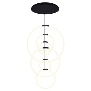 CWI Lighting - 1273P35-6-101-R - LED Chandelier - Hoops - Black