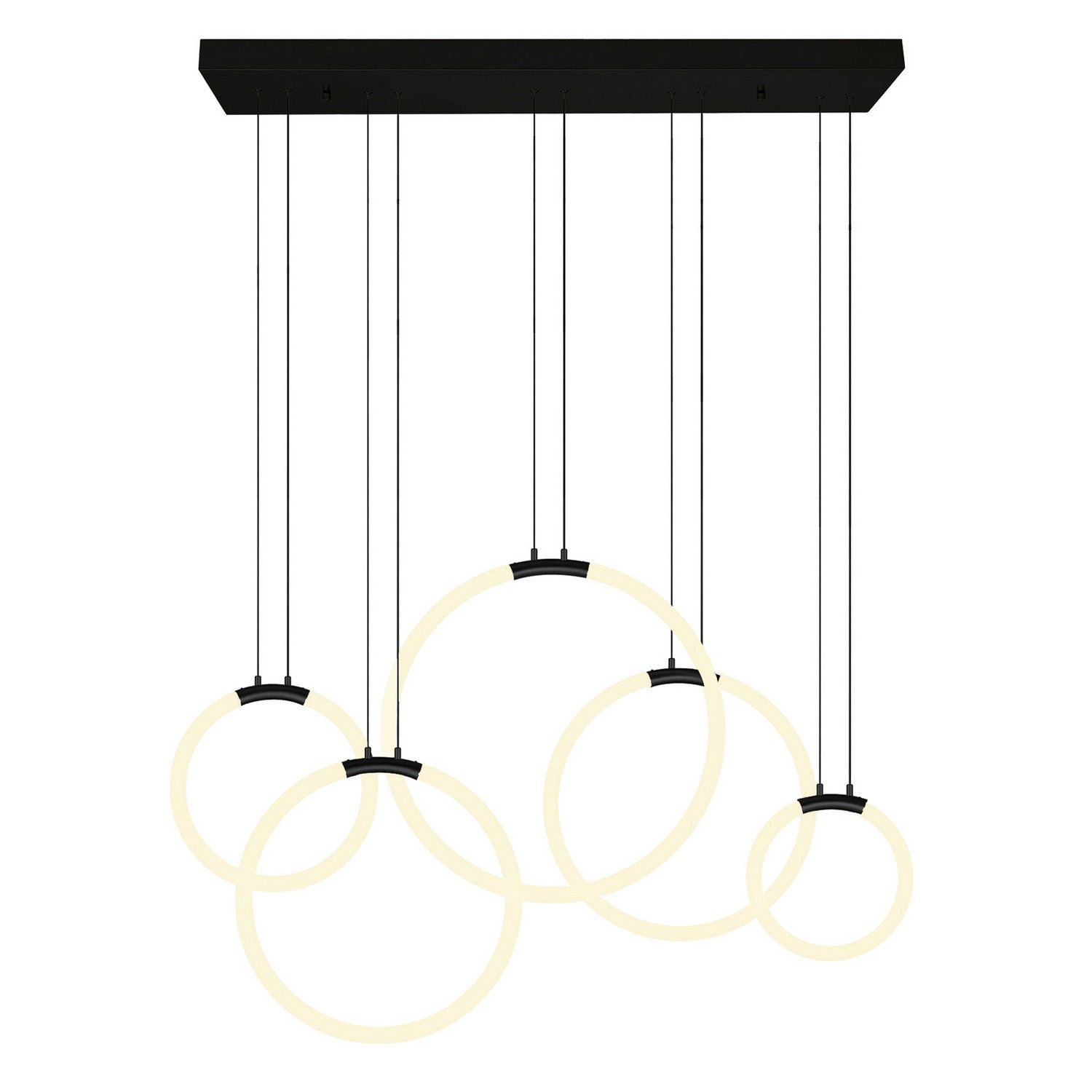 CWI Lighting - 1273P44-5-101-RC - LED Chandelier - Hoops - Black