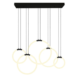 CWI Lighting - 1273P44-5-101-RC - LED Chandelier - Hoops - Black