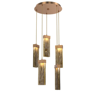 Hammerton Studio - CHB0042-05-NB-BG-C01-L3 - LED Pendant - Parallel - Novel Brass