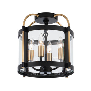 Artcraft - AC11513BB - Four Light Flush Mount - Bonita - Black and Brushed Brass