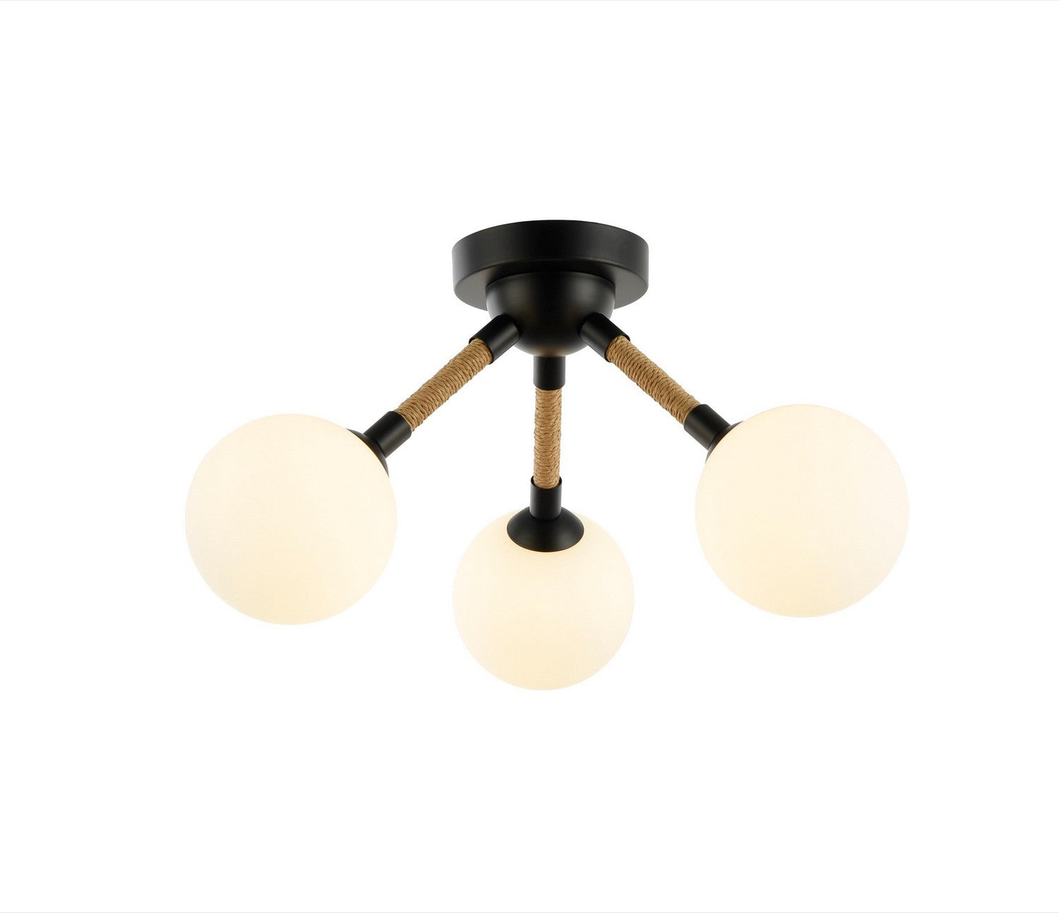 Artcraft - AC11843BK - Three Light Semi-Flush Mount - Capilano - Black