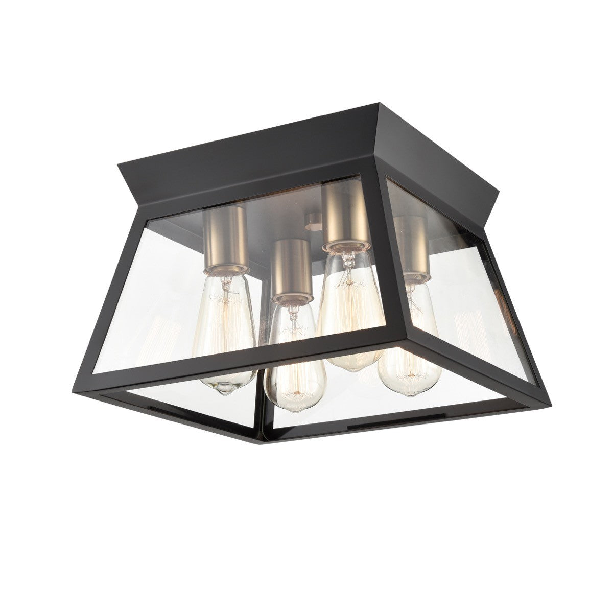 Artcraft - AC11853BK - Four Light Flushmount - Lucian - Black and Brushed Brass