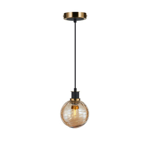 Artcraft - AC11870AM - One Light Pendant - Gem - Black and Brushed Brass