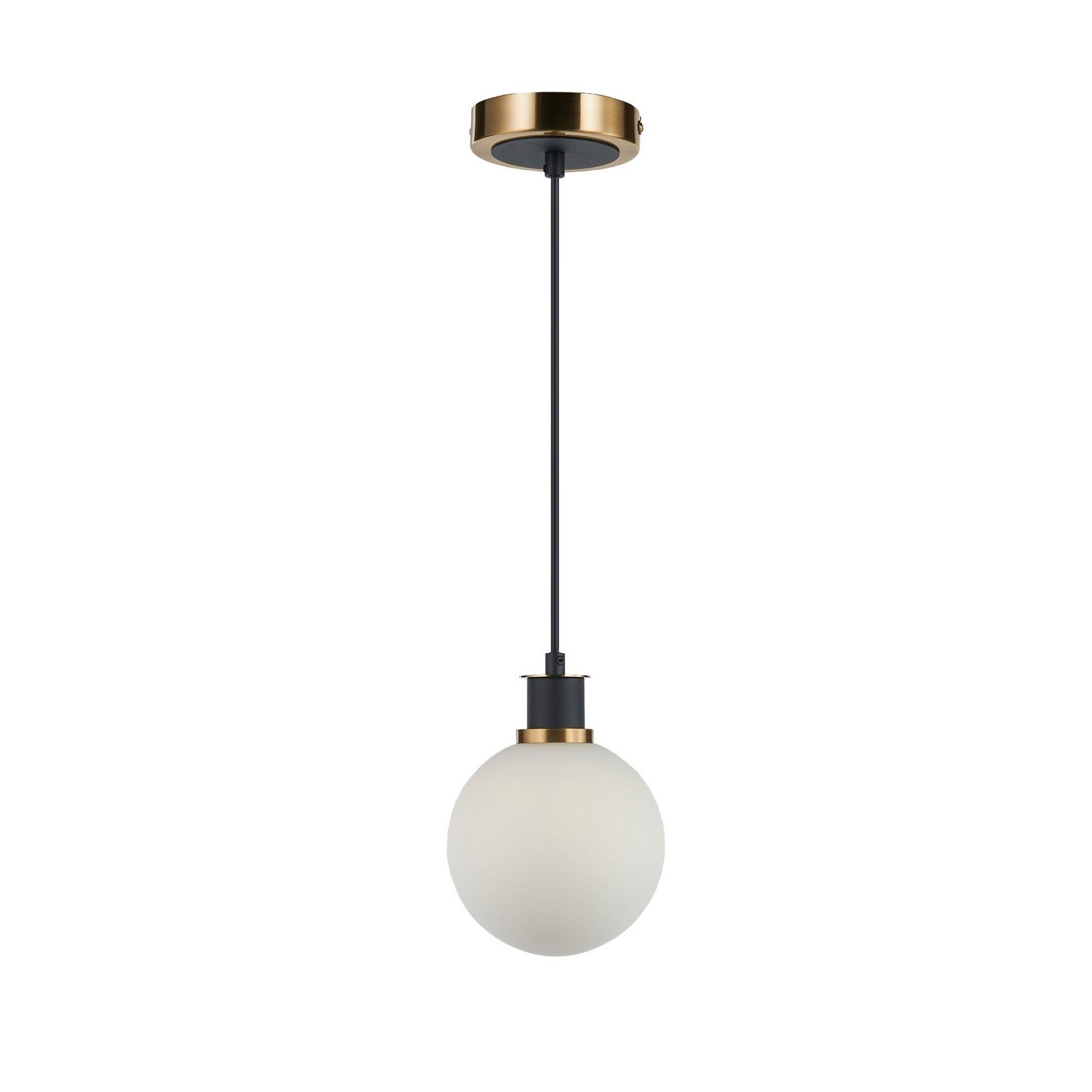 Artcraft - AC11870WH - One Light Pendant - Gem - Black and Brushed Brass