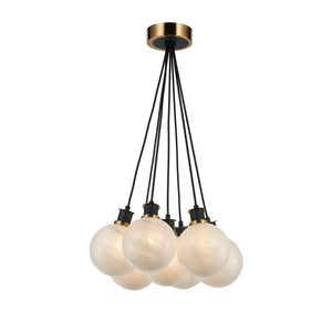 Artcraft - AC11877SW - Seven Light Pendant - Gem - Black and Brushed Brass