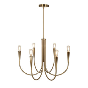 Artcraft - AC11926BR - Six Light Chandelier - Bronte - Brass