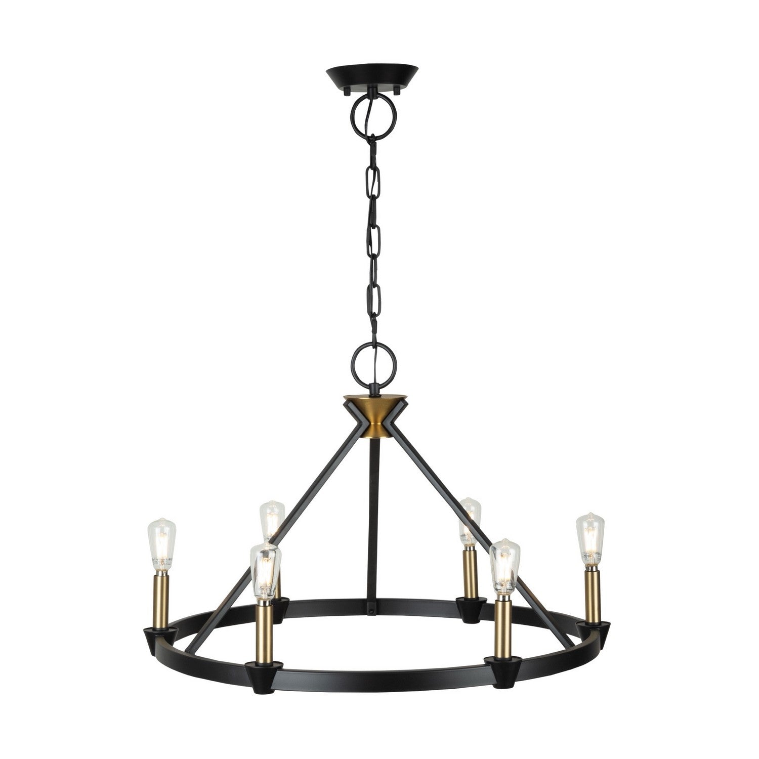 Artcraft - AC11986BB - Six Light Chandelier - Notting Hill - Black and Brushed Brass