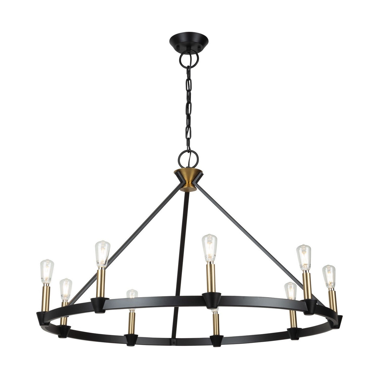 Artcraft - AC11989BB - Nine Light Chandelier - Notting Hill - Black and Brushed Brass