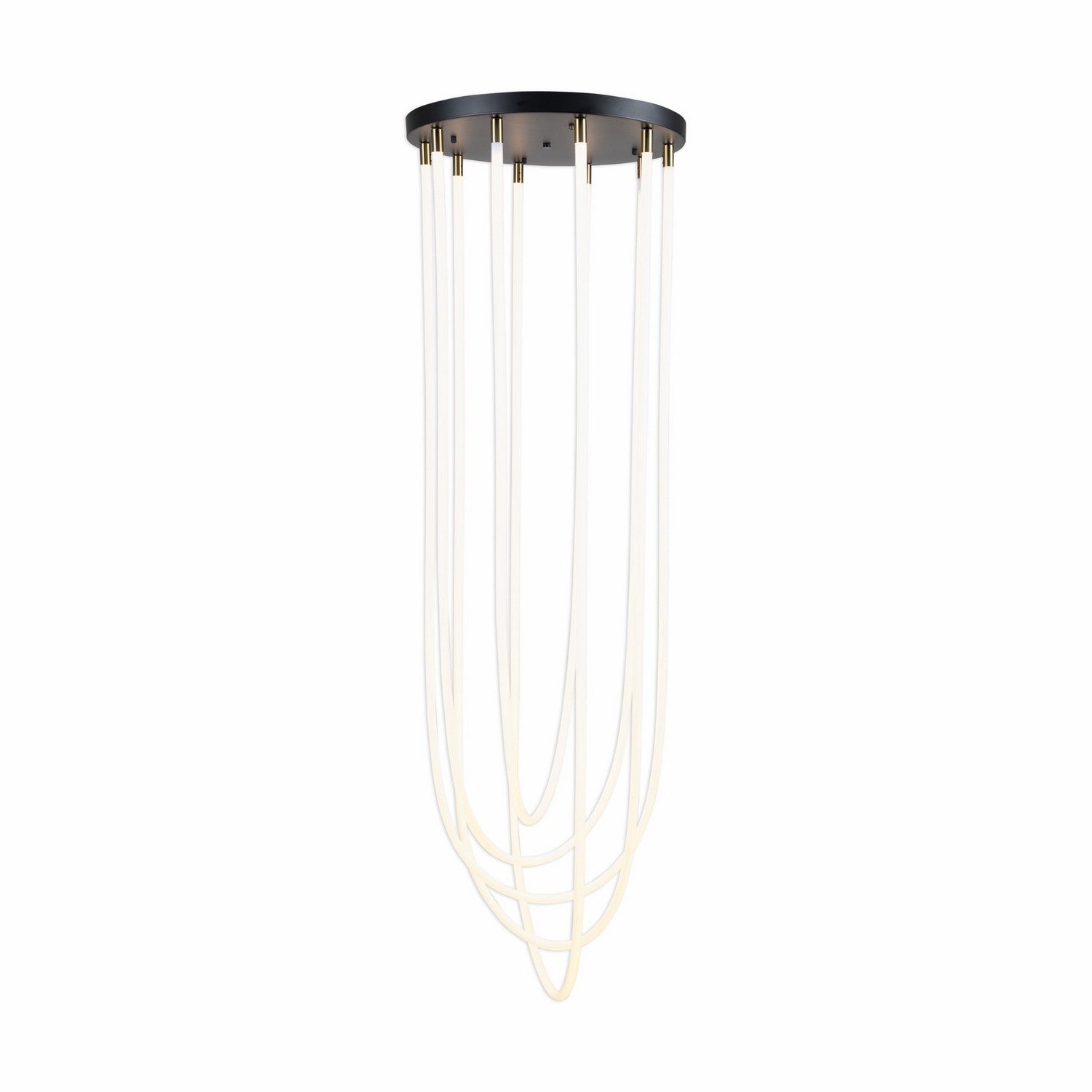 Artcraft - AC6812BK - LED Chandelier - Cascata - Black and Brushed Brass