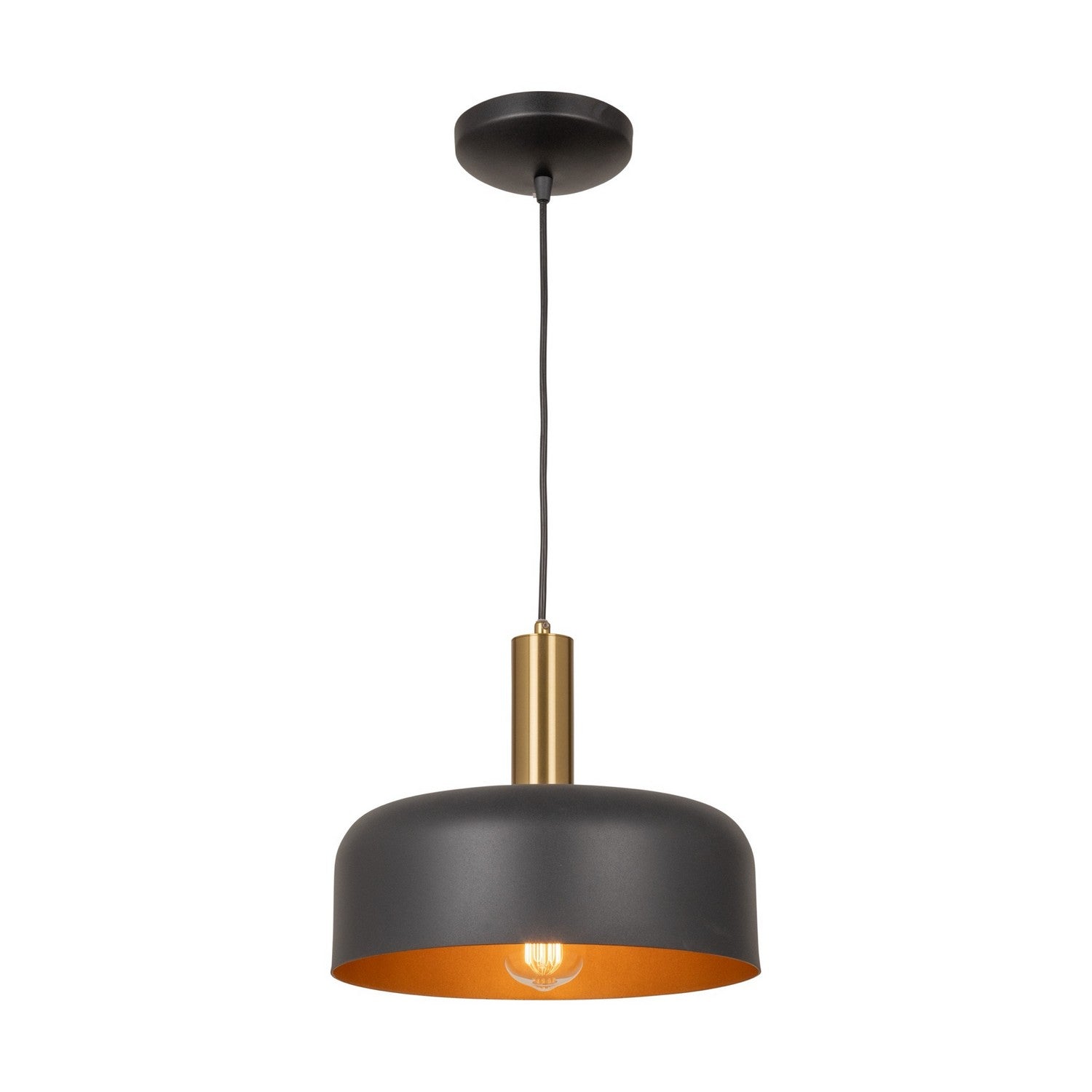 Artcraft - AC7421BB - One Light Pendant - Orsa - Black and Brushed Brass