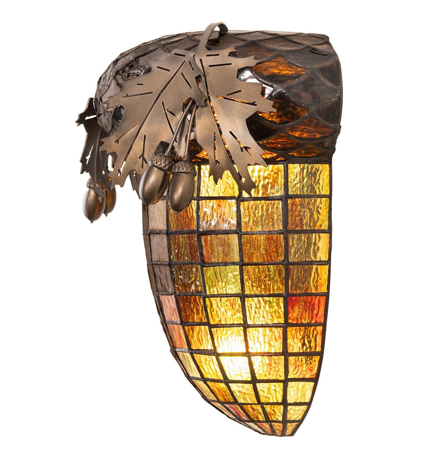 Meyda Tiffany - 246867 - Two Light Wall Sconce - Oak Leaf & Acorn - Antique Copper