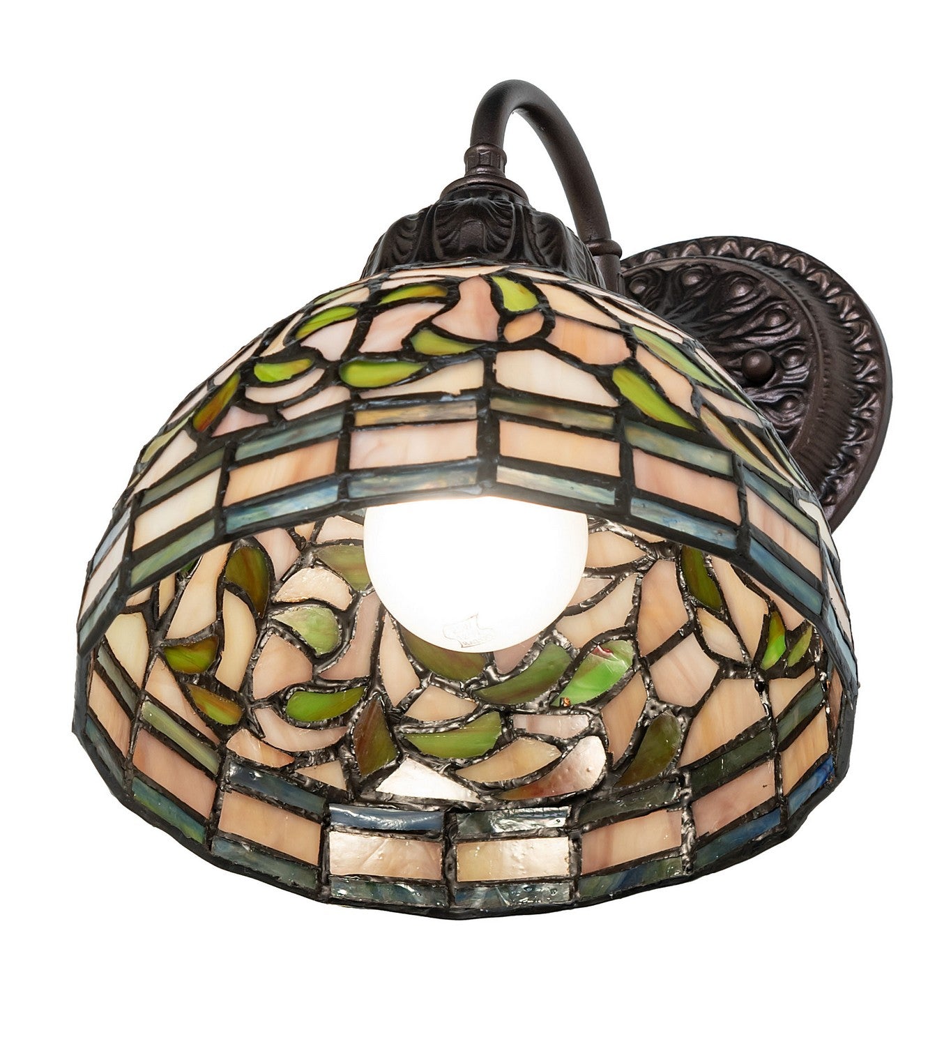 Meyda Tiffany - 250245 - One Light Wall Sconce - Tiffany Turning Leaf