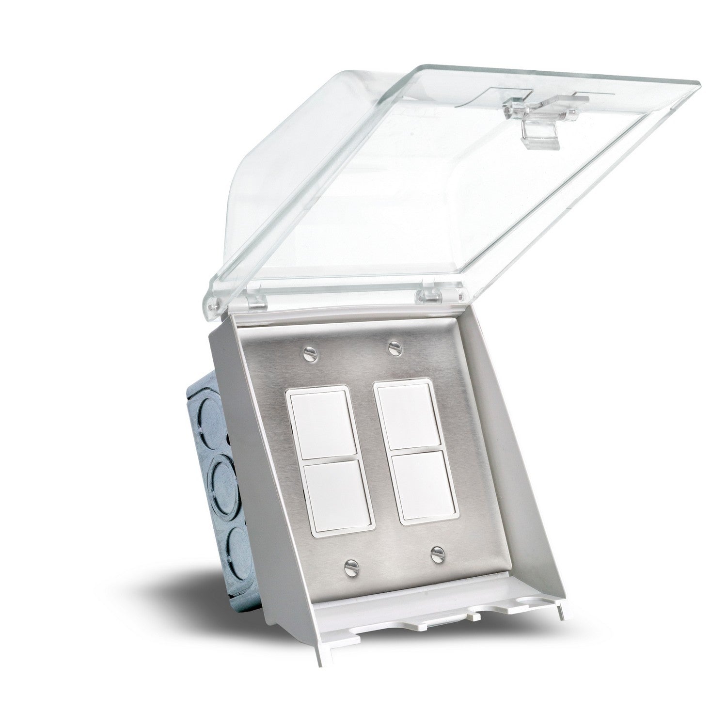 Eurofase - EFDWWPS - Dual Duplex Switch Weatherproof Flush Mount And Gang Box - Stainless Steel