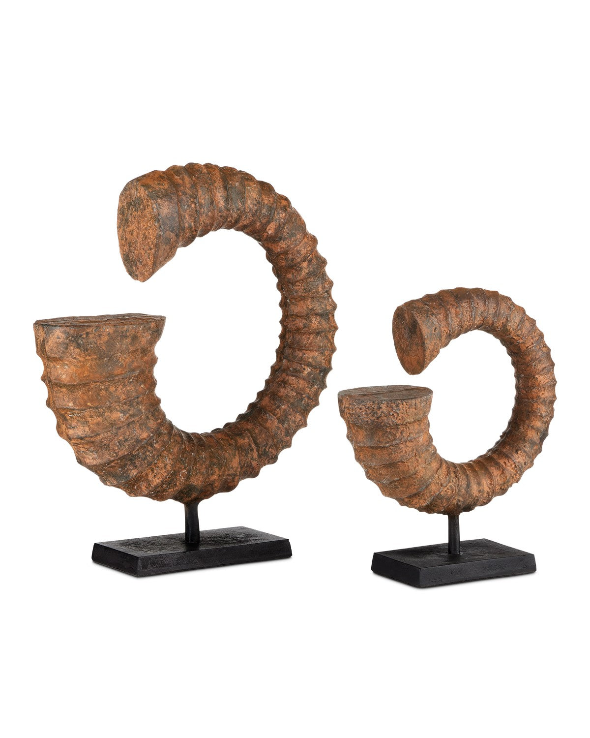 Currey and Company - 1200-0769 - Horn Set of 2 - Faux - Rustic/Black