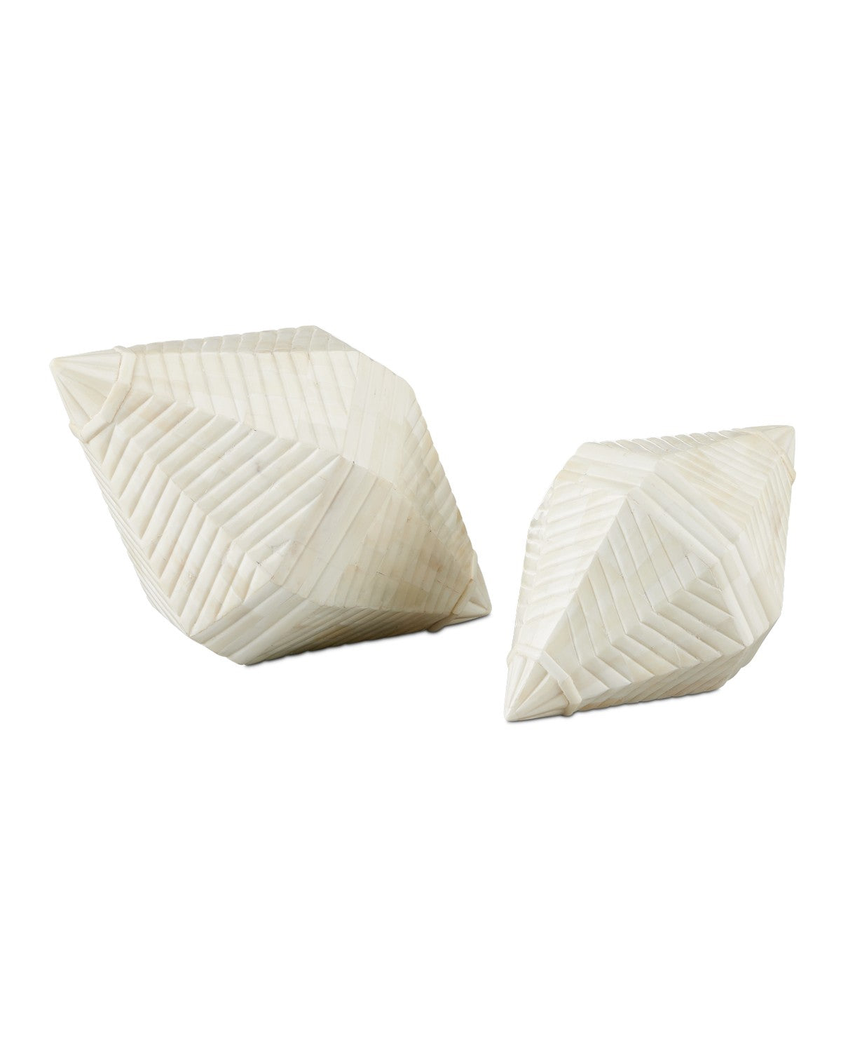 Currey and Company - 1200-0771 - Pavi Bone Prism Set of 2 - Pavi - Natural