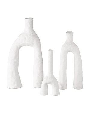 Currey and Company - 1200-0889 - Vase Set of 3 - Matte White