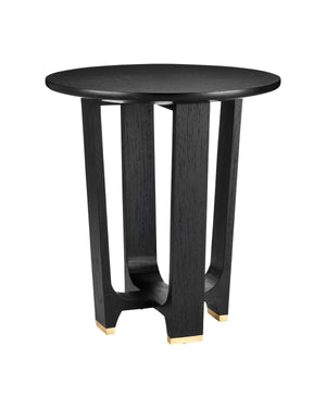 Currey and Company - 3000-0259 - Accent Table - Blake - Matte Caviar Black/Polished Brass