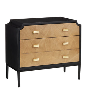 Currey and Company - 3000-0269 - Chest - Kallista - Taupe/Caviar Black/Polished Brass/Black