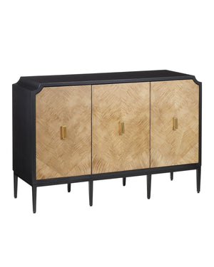 Currey and Company - 3000-0270 - Cabinet - Kallista - Taupe/Caviar Black/Polished Brass/Black