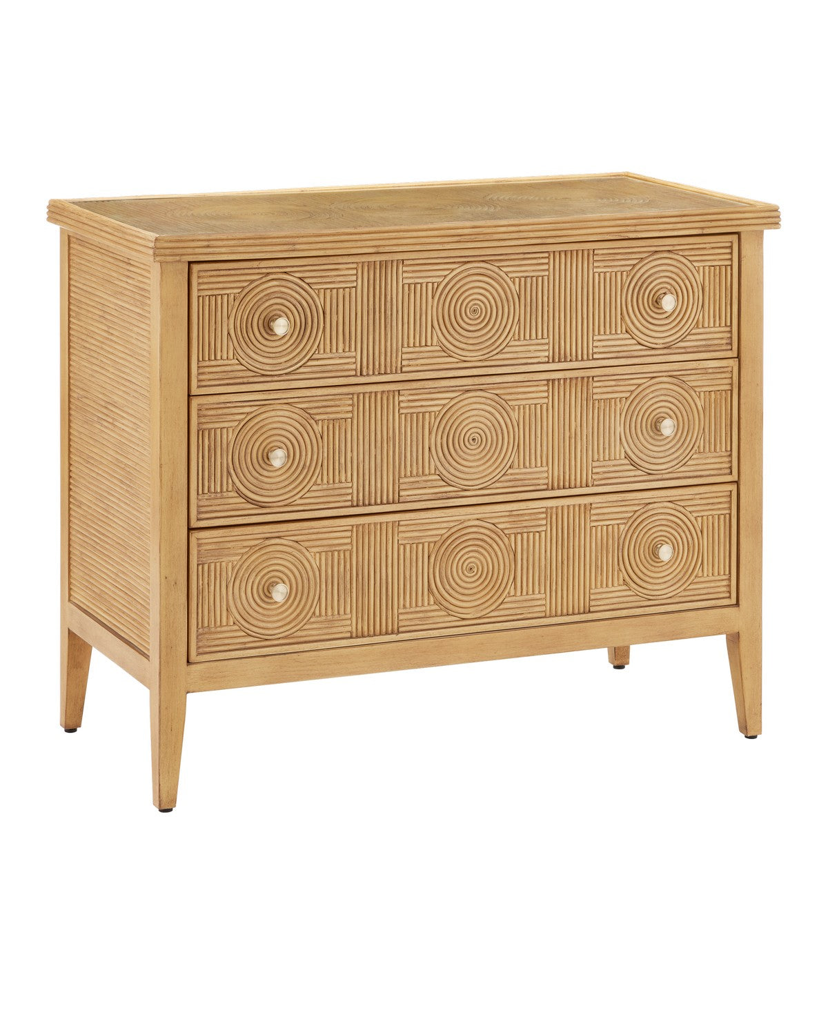 Currey and Company - 3000-0290 - Chest - Sea Sand/Brass/Clear