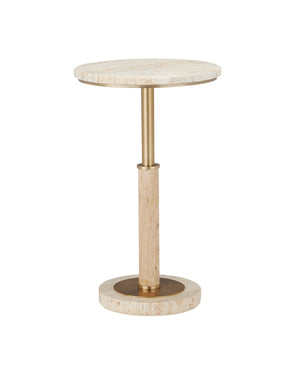 Currey and Company - 4000-0183 - Accent Table - Miles - Natural/Polished Brass