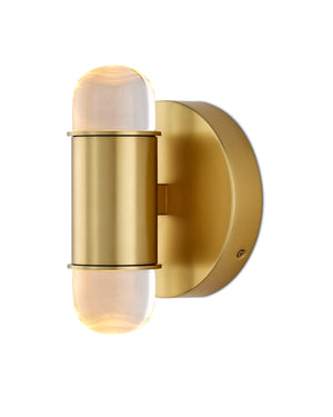 Currey and Company - 5000-0242 - LED Wall Sconce - Capsule - Brushed Brass/Clear