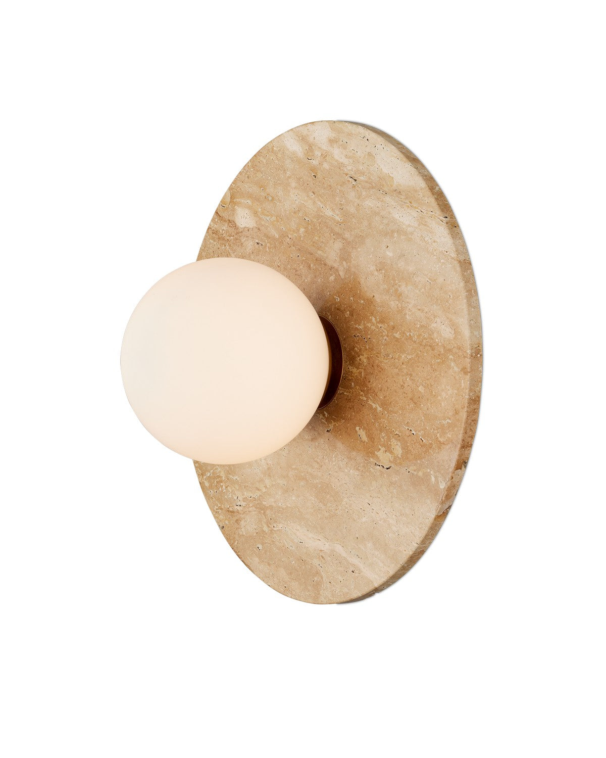 Currey and Company - 5000-0258 - One Light Wall Sconce - Beige/Antique Brass/Frosted White