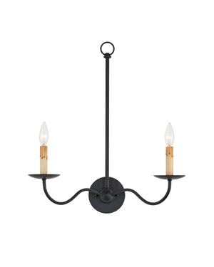 Currey and Company - 5000-0265 - Two Light Wall Sconce - Zanzibar Black