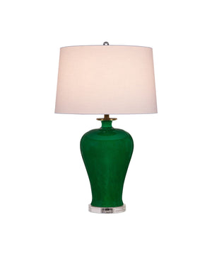 Currey and Company - 6000-0907 - One Light Table Lamp - Imperial - Imperial Green/Clear/Natural Brass