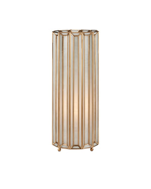 Currey and Company - 6000-0911 - One Light Table Lamp - Daze - White/Antique Brass