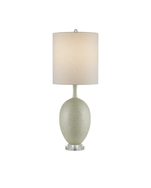 Currey and Company - 6000-0936 - One Light Table Lamp - Green/Off-White/Clear/Satin Nickel