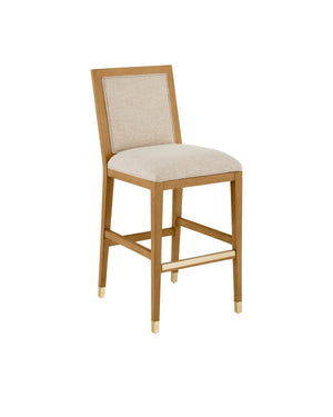 Currey and Company - 7000-0912 - Bar Stool - Sea Sand/UV Liller Malt/Satin Brass